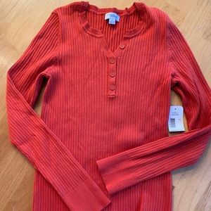 Pumpkin orange knit sweater